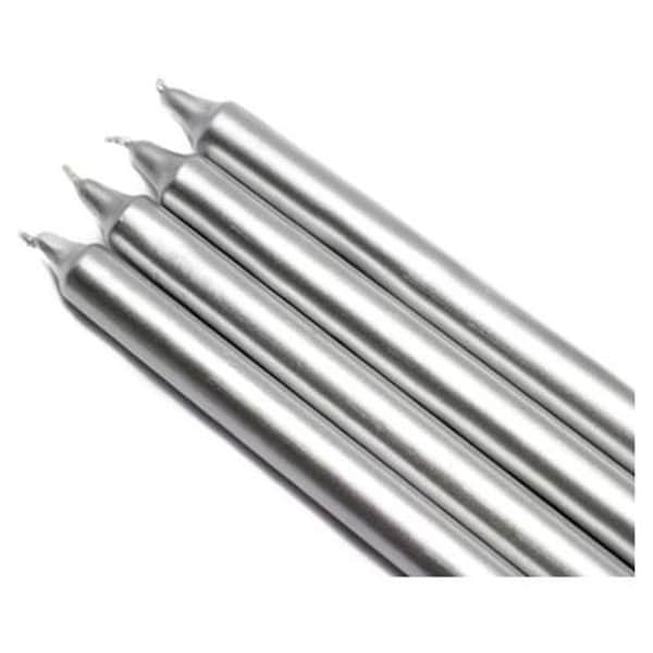 Zest Candle Zest Candle CEZ-104 10 in. Metallic Silver Straight Taper Candles -1 Dozen CEZ-104 - main
